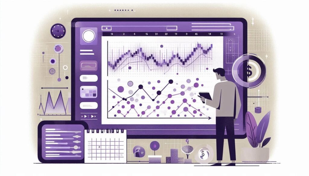 persona viendo una pantalla con un dot plot